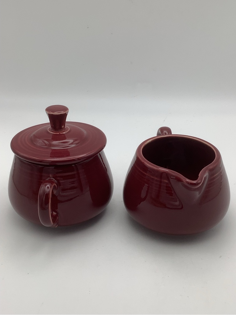 Fiestaware Cinnabar Creamer and Covered Sugar Set with Tray - Picture 12 of 12